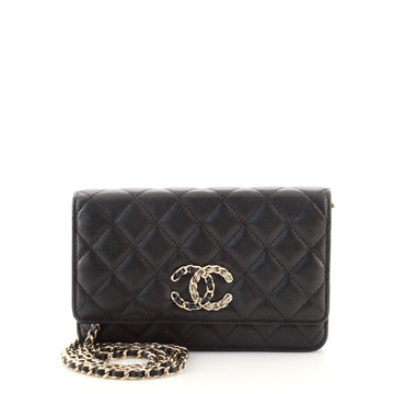 Chanel French New Wave Wallet on Chain Quilted Caviar