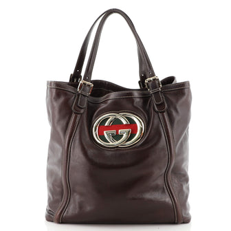 Gucci Britt Web Tote Leather Large