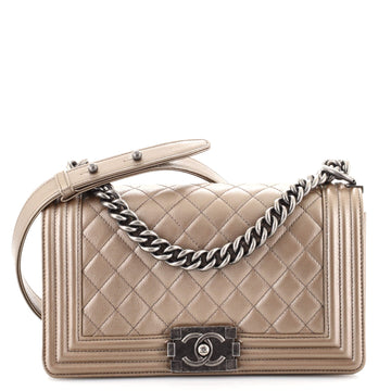 Chanel Boy Flap Bag Quilted Caviar Old Medium