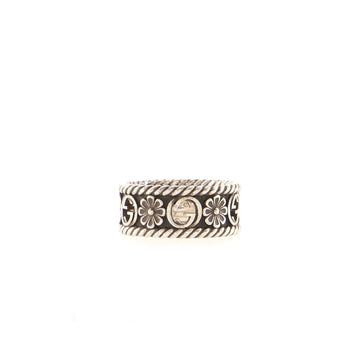 Gucci Interlocking G Flower Band Ring Sterling Silver