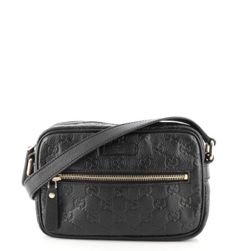 Gucci Front Zip Camera Bag Guccissima Leather Small