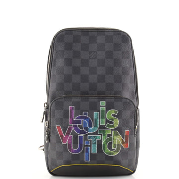 Louis Vuitton Avenue Sling Bag Limited Edition Interlinked Logo Damier Graphite
