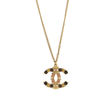 Chanel CC Pendant Necklace Metal with Enamel and Crystals