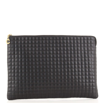 Celine C Charm Pouch Quilted Leather Large