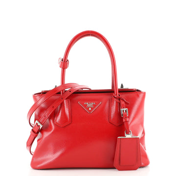 Prada Turnlock Cuir Twin Tote Vernice Saffiano Leather Mini