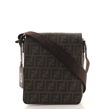 Fendi Flap Messenger Bag Zucca Coated Canvas Small