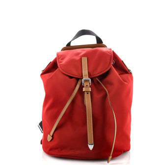 Prada Logo Panel Backpack Tessuto with Saffiano Leather