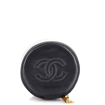 Chanel Vintage Timeless Round Jewelry Case Lambskin Mini