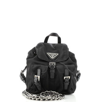 Prada Convertible Chain Backpack Tessuto Mini