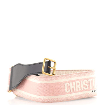 Christian Dior Logo Belt Embroidered Canvas Extra Wide