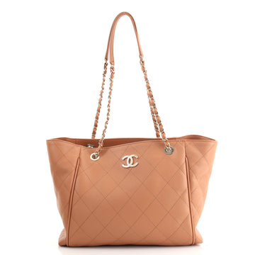 Chanel CC Chain Shopping Tote Stitched Calfskin Large