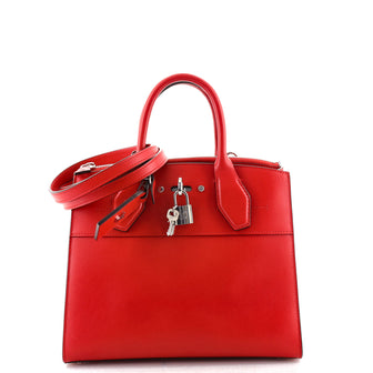 Louis Vuitton City Steamer Handbag Leather PM