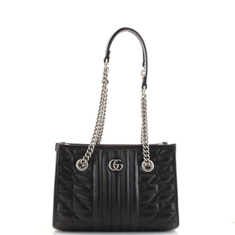 Gucci GG Marmont Chain Shopping Tote Mixed Matelasse Leather Small