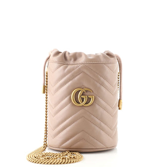 Gucci GG Marmont Bucket Bag Matelasse Leather Mini