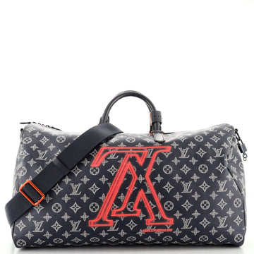 Louis Vuitton Keepall Bandouliere Bag Limited Edition Upside Down Monogram Ink 50