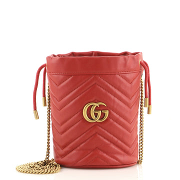 Gucci GG Marmont Bucket Bag Matelasse Leather Mini