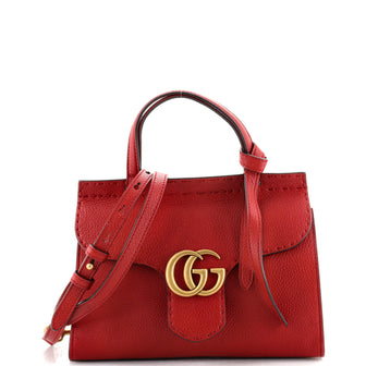Gucci GG Marmont Animalier Top Handle Bag Leather Small