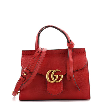 Gucci GG Marmont Animalier Top Handle Bag Leather Small