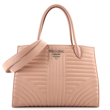 Prada Convertible Open Tote Diagramme Quilted Leather Medium