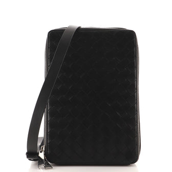 Bottega Veneta Zip Around Crossbody Bag Intrecciato Nappa Vertical