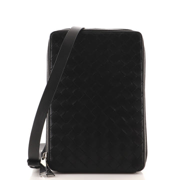 Bottega Veneta Zip Around Crossbody Bag Intrecciato Nappa Vertical