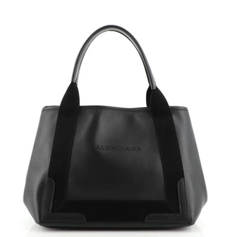 Balenciaga Navy Cabas Leather Small