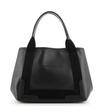 Balenciaga Navy Cabas Leather Small