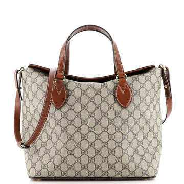 Gucci Signature Fold Over Tote GG Coated Canvas Medium