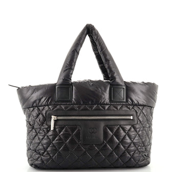 Chanel Coco Cocoon Zipped Tote Quilted Nylon Large