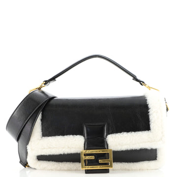 Fendi Baguette NM Bag Shearling and Leather Large