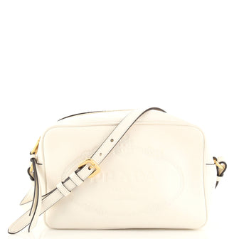 Prada Logo Camera Bag Embossed Leather Small