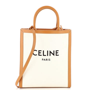 Celine Vertical Cabas Tote Canvas with Leather Small