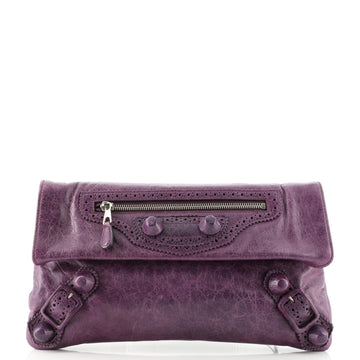 Balenciaga Covered Giant Brogues Envelope Clutch Leather