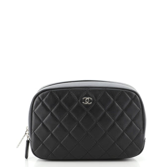 Chanel Curvy Cosmetic Pouch Quilted Lambskin Medium