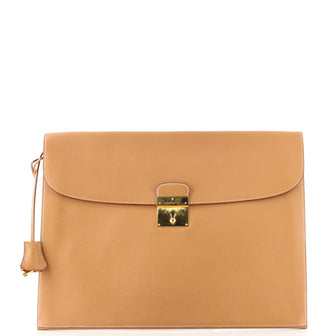 Hermes Vintage Portfolio Clutch Courchevel Large