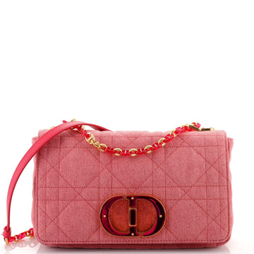 Christian Dior Caro Bag Macrocannage Quilt Denim Medium
