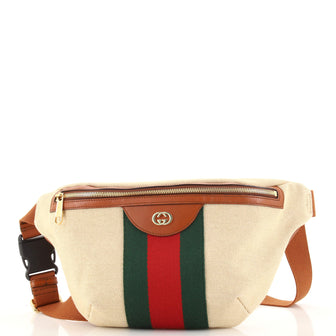 Gucci Zip Belt Bag Vintage Web Canvas Large