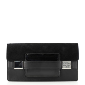 Delvaux Madame Pochette Clutch Leather and Suede with Patent
