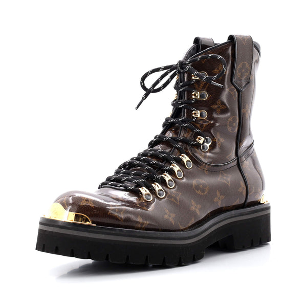 Louis Vuitton Damier Bull Leather Buckskin 2Way Ankle Boots Dark Brown mens