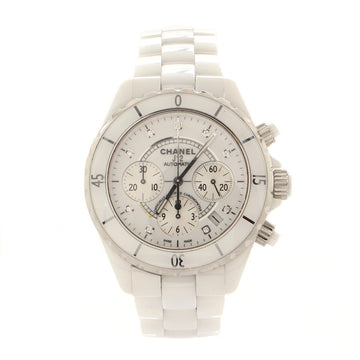 Chanel J12 Chronograph Automatic Watch Ceramic and Stainless Steel with Diamond Markers 41