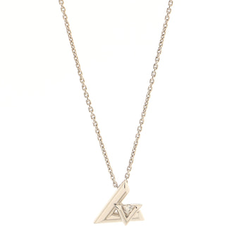 Louis Vuitton 18K White Gold Diamond Small LV Volt One Pendant Necklace