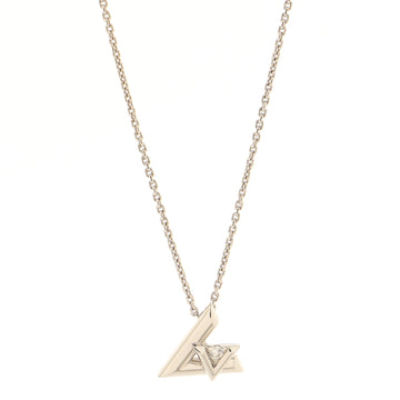 Louis Vuitton LV Volt One Pendant Necklace 18K White Gold with Diamond Small