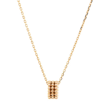 Van Cleef & Arpels Perlee 3 Row Pendant Necklace 18K Yellow Gold