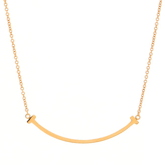 Tiffany & Co. T Smile Pendant Necklace 18K Rose Gold Small