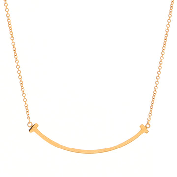 Tiffany & Co. T Smile Pendant Necklace 18K Rose Gold Small