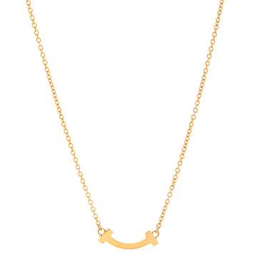 Tiffany & Co. T Smile Pendant Necklace 18K Rose Gold Mini