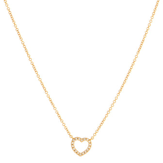 Tiffany & Co. Metro Heart Pendant Necklace 18K Rose Gold and Diamonds Mini