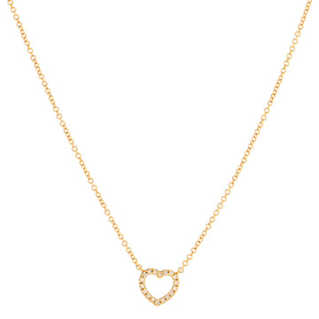 Tiffany & Co. Metro Heart Pendant Necklace 18K Rose Gold and Diamonds Mini