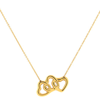 Tiffany & Co. Triple Heart Pendant Necklace 18K Yellow Gold