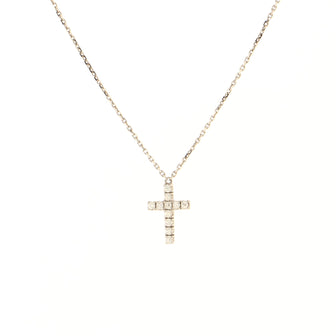 Cartier Cross Pendant Necklace 18K White Gold with Diamonds
